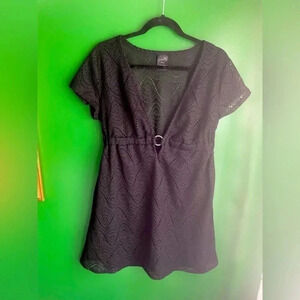 Catalina Swim Cover Up Black‎ Lace Size Medium 8/10 EUC!